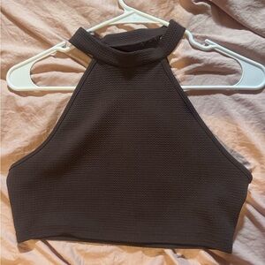 Elegant Brown Halter Top